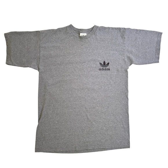 adidas Other - Vintage Adidas T-Shirt Large Gray Trefoil Logo Made in USA Short Sleeve Tee